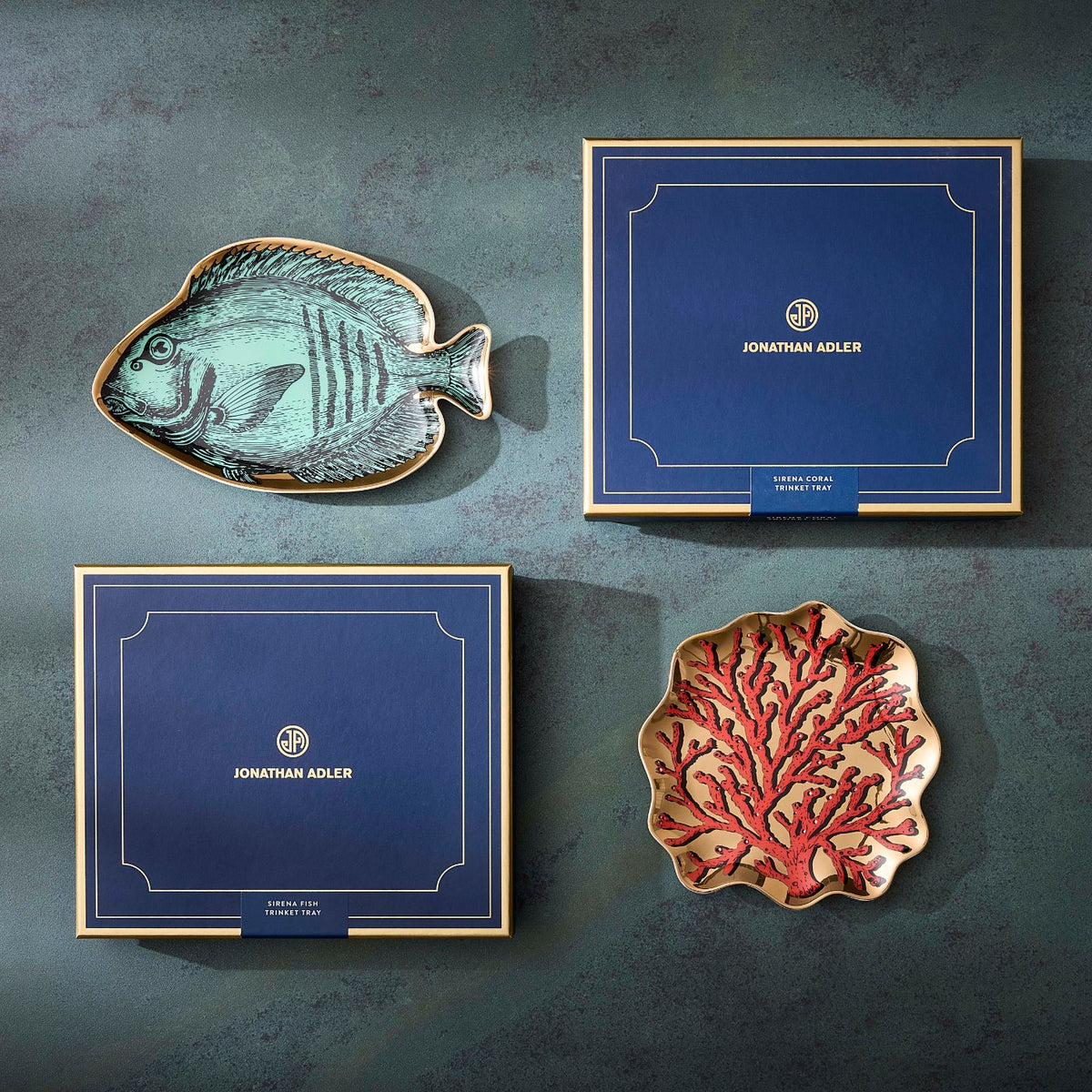 Sirena Fish Trinket Tray - styled view
