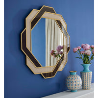 Basketweave Round Vase with Chambeige Mirror
