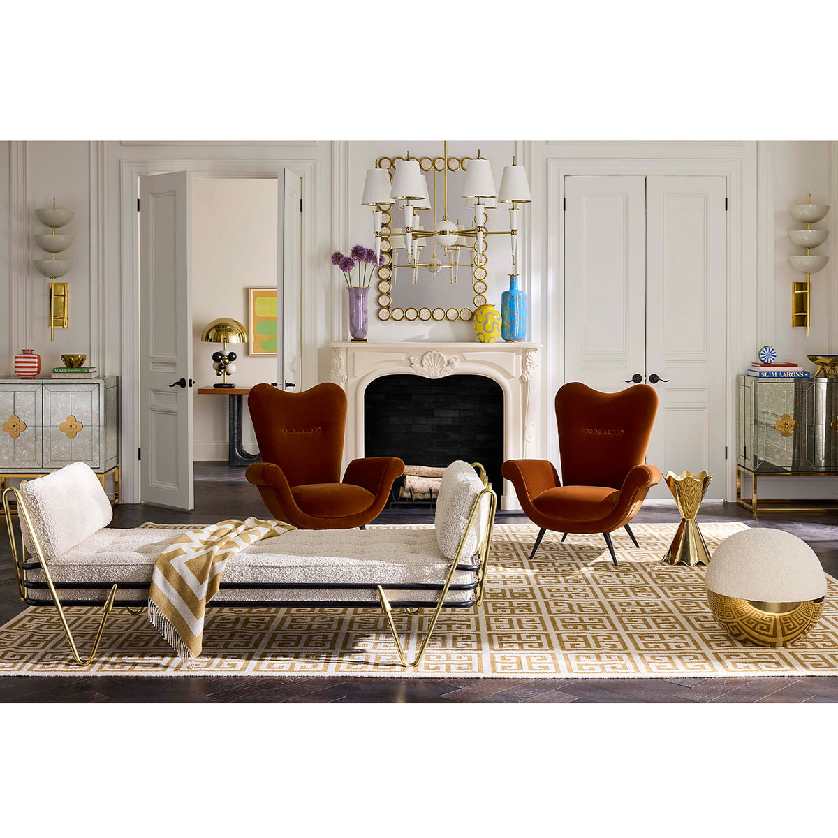 Modern living room with stylish furniture and decor
