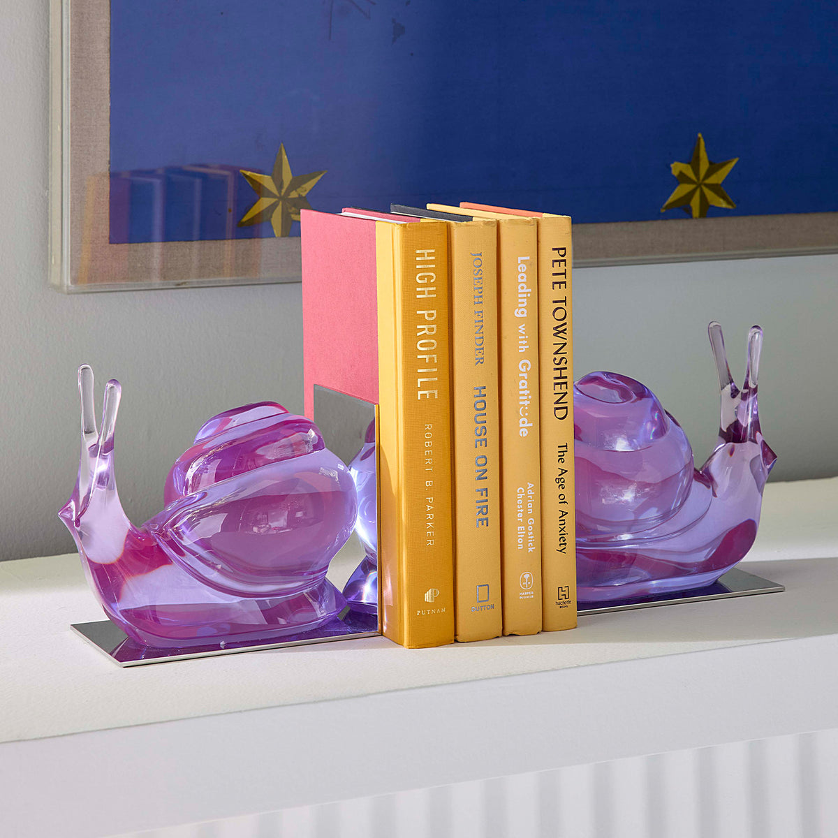 Snail Bookends - styled view