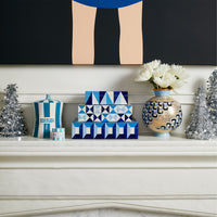 sorrento lacquer box collection stacked holiday mantle - styled view