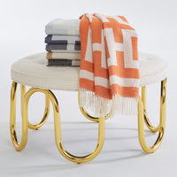 nixon baby alpaca throw collection scalinatella ottoman - styled view