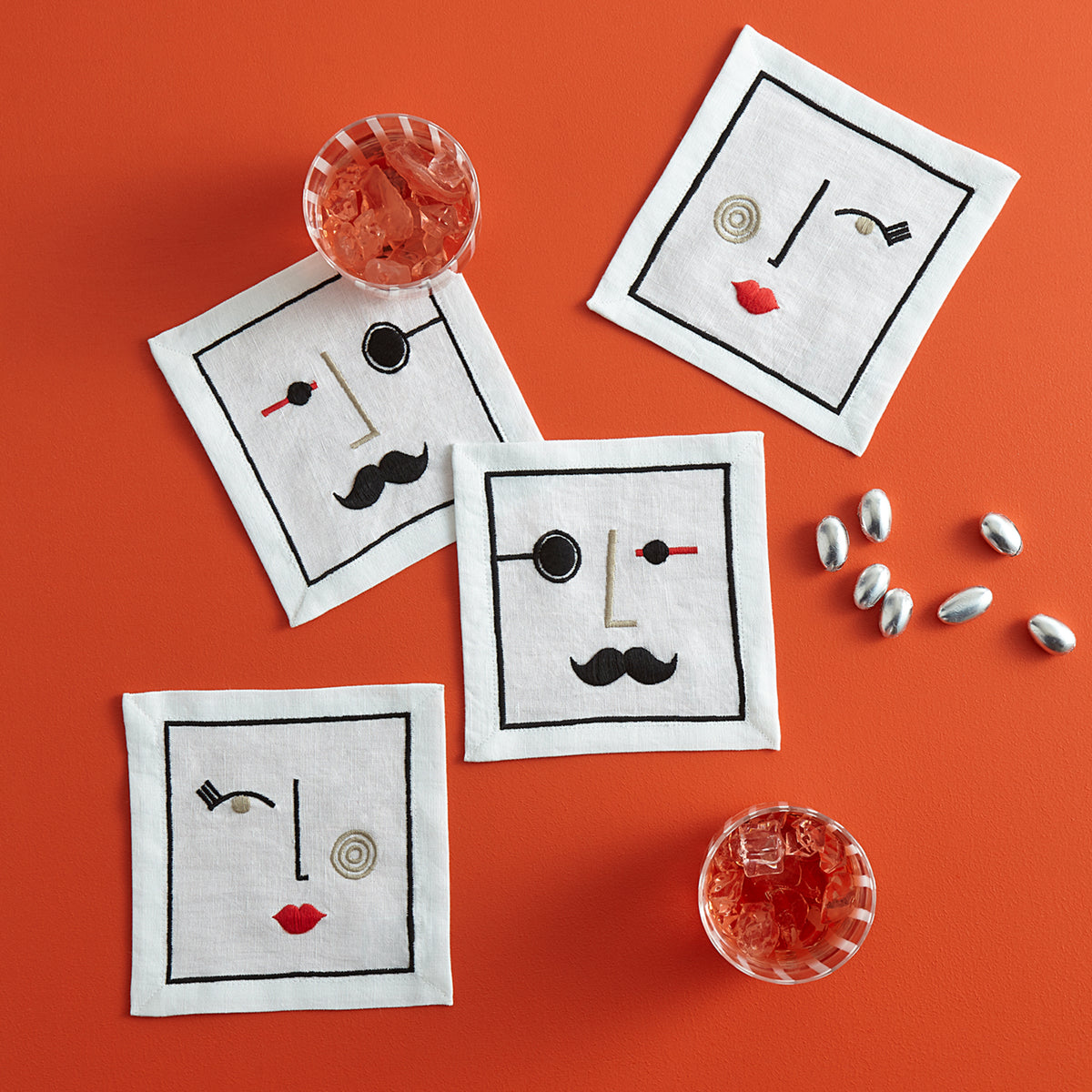 cabana glassware marseilles cocktail napkins - styled view