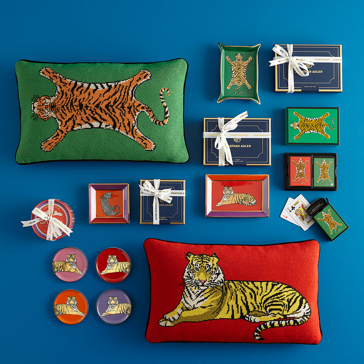 safari collection blue background holiday - styled view