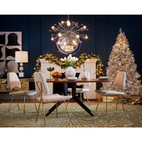 sputnik chandelier trocadero dining table maxime dining chairs - styled view