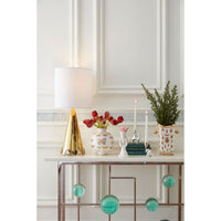 botanist vases brass ripple table lamp globo fretwork console - styled view
