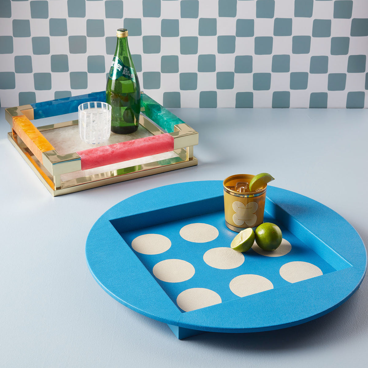 mustique square tray multicolor - front view