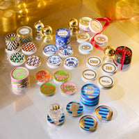 druggist coasters porcelain blue gold with box - styled view