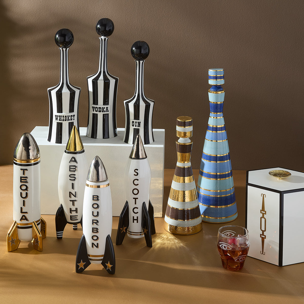 tequila rocket decanter - holiday view