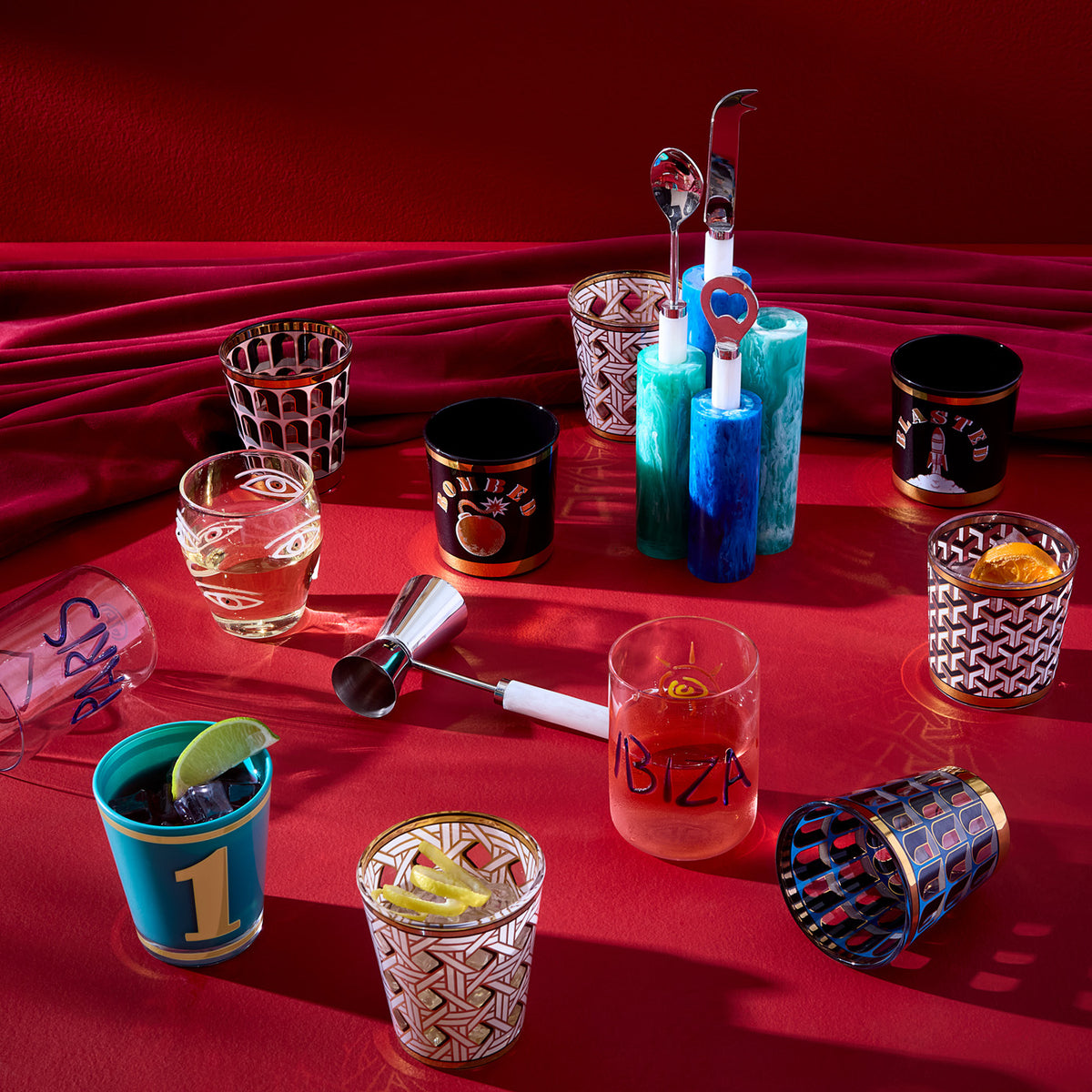 Basketweave Glassware Set - fall shot