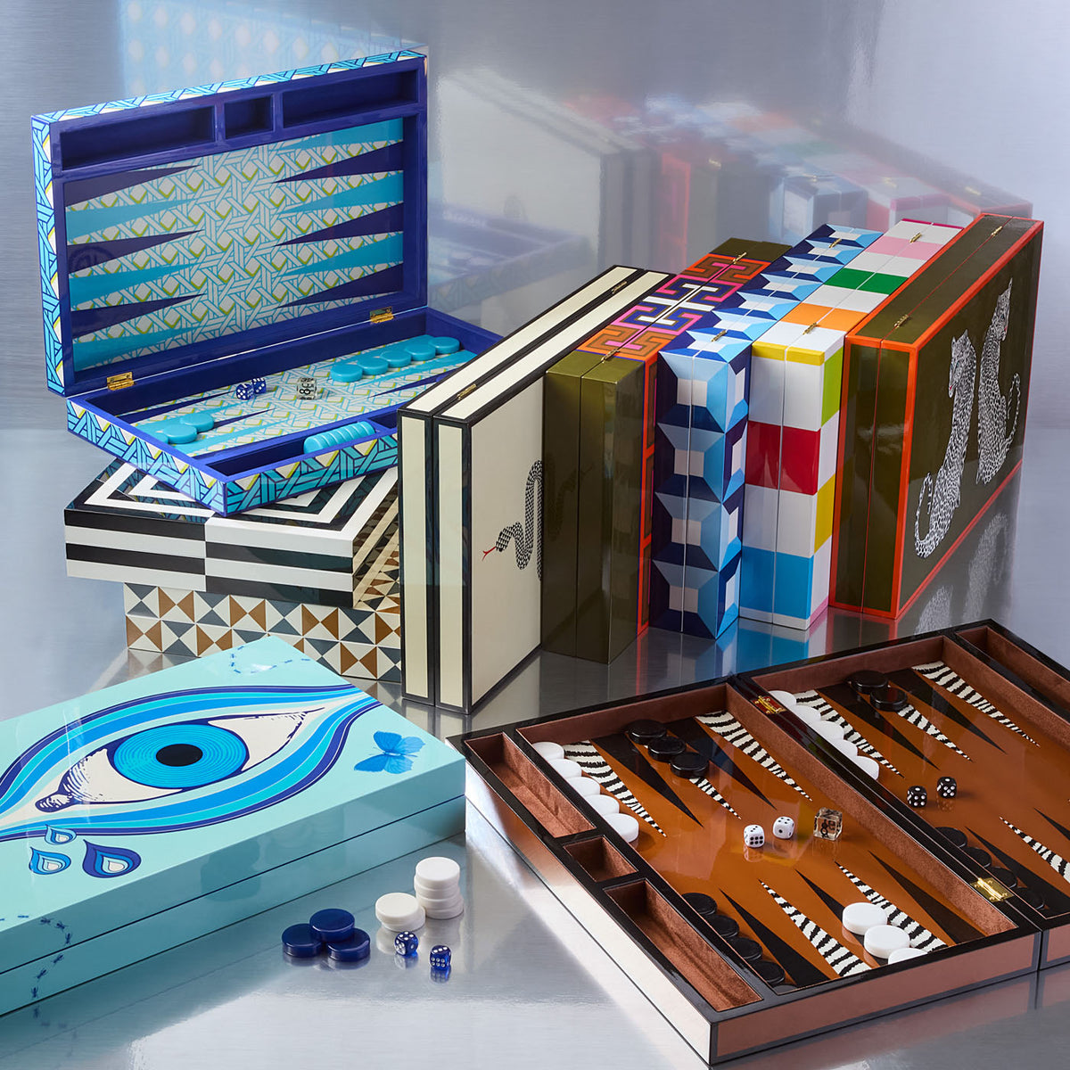 Basketweave Backgammon Set - holiday shot