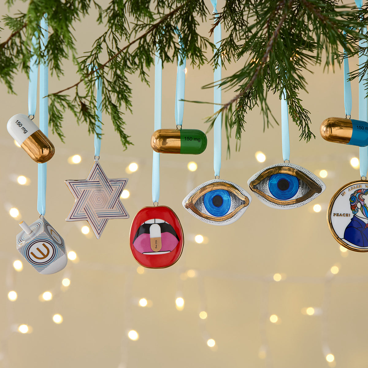 Full Dose Gold Ornament Set - collection view