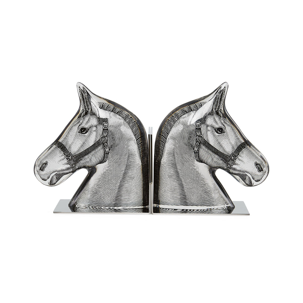 Horse Head Bookends - styled view