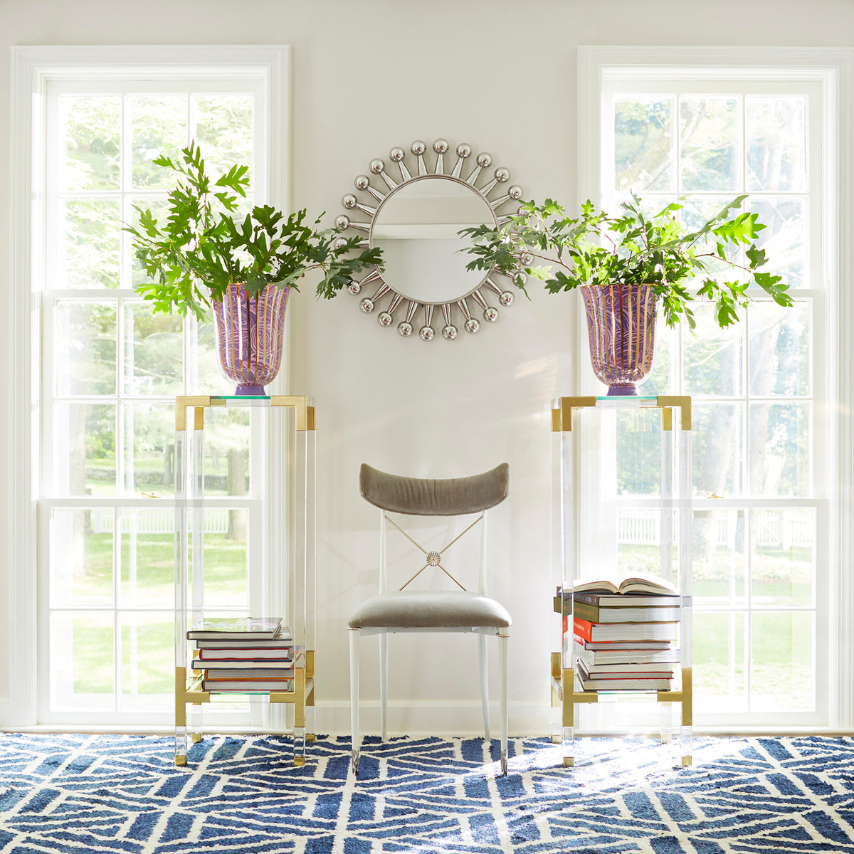 jacques pedestals rider dining chair - styled view