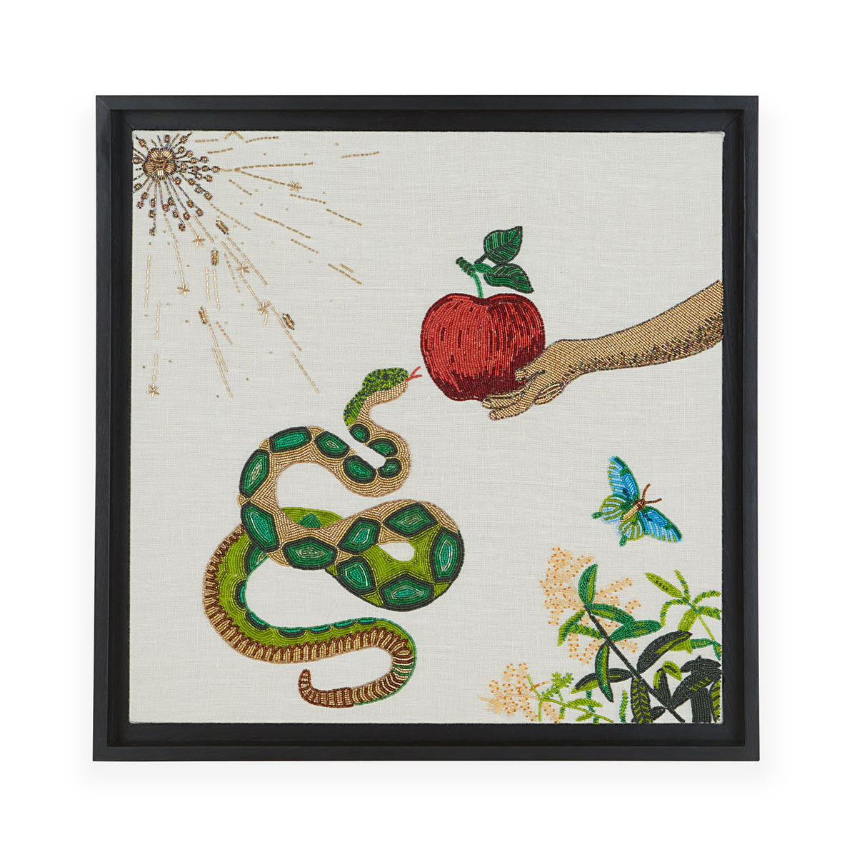 Muse Snake and Apple Beaded Wall Art - styled view