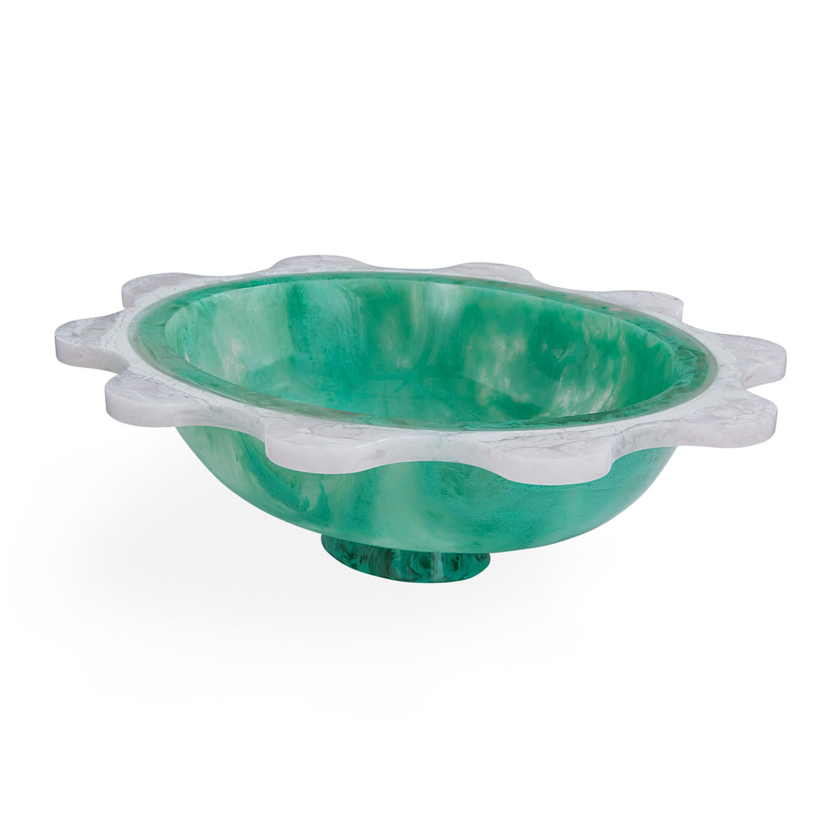 Mustique Ripple Bowl Celadon White - details view