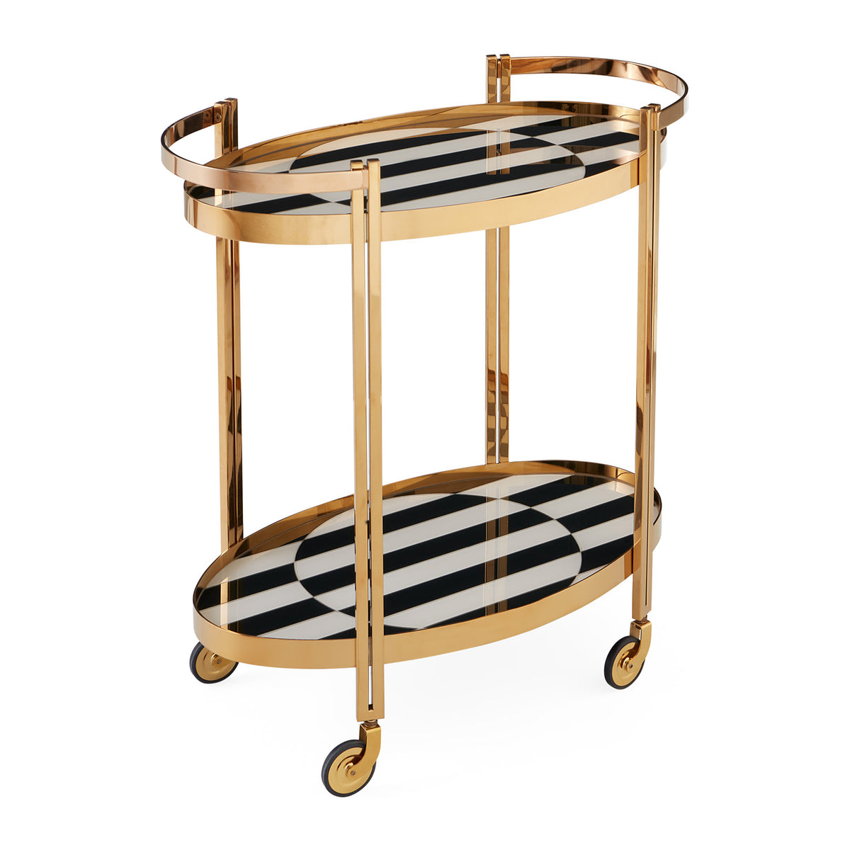 Op Art Bar Cart - angle view