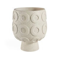 Osaka Disc Concrete Planter - front view