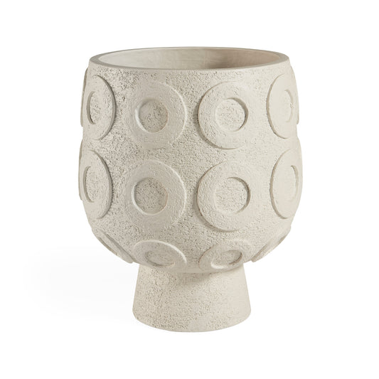 Osaka Disc Concrete Planter - front view