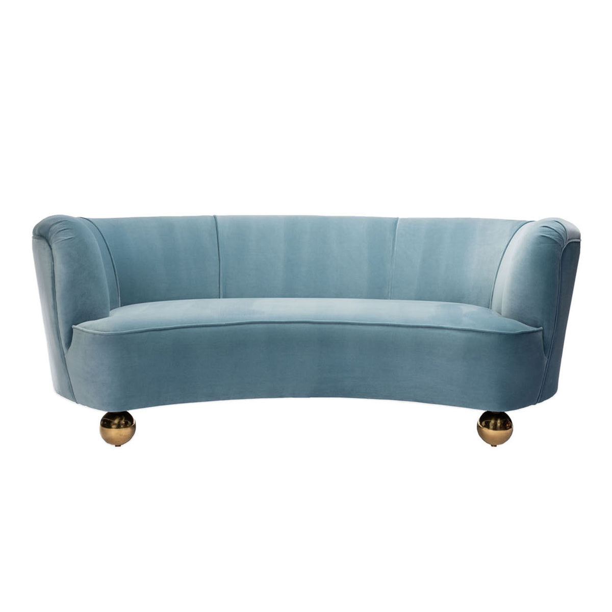 Living Room with Parker Curved in blue velvet and Scallinatella Cocktail Table