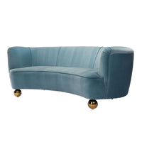 Parker Curved Sofa in Verona Velevet side view