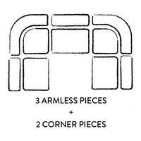 Pompidou Modular Sectional 3 Armless Piece - Illustration Option 7