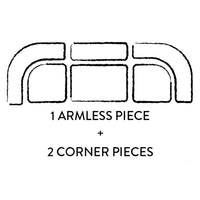 Pompidou Modular Sectional 3 Armless Piece - Illustration Option 3