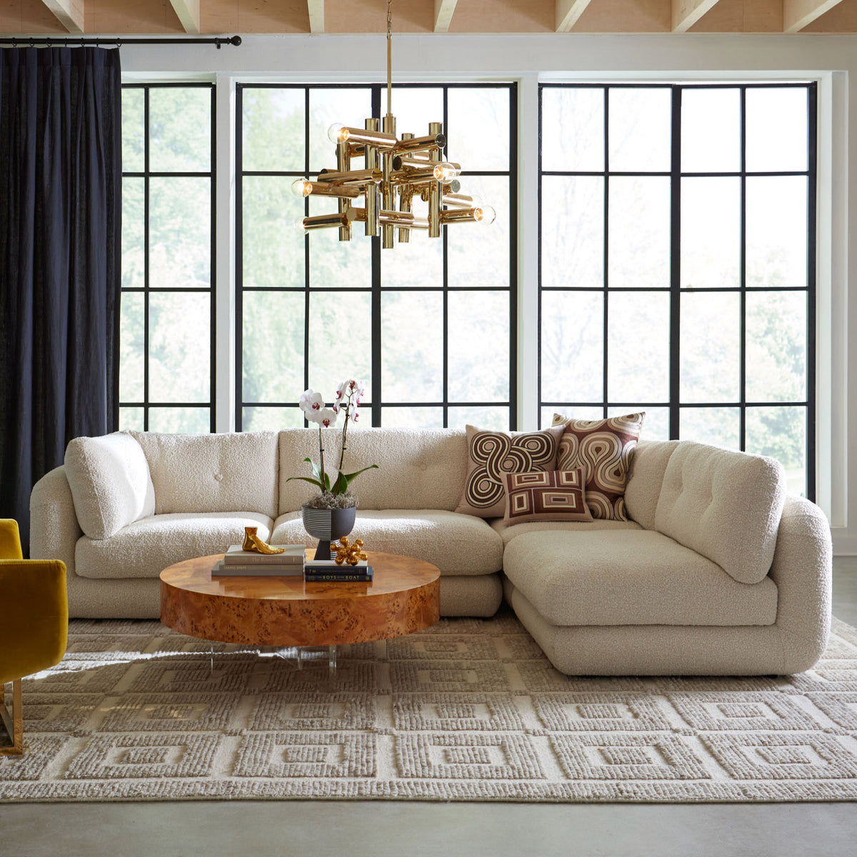 Pompidou Modular Sectional 3 Armless Piece - Side View