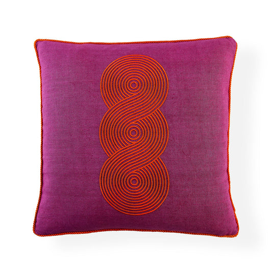 Pompidou Pillow Amethyst Tangerine - styled view