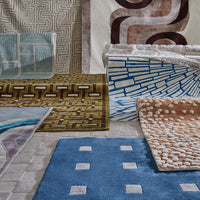small squares hand knotted rug - holiday shot