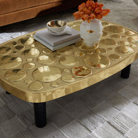 eve accent bowl porcelain white interior gold - styled view