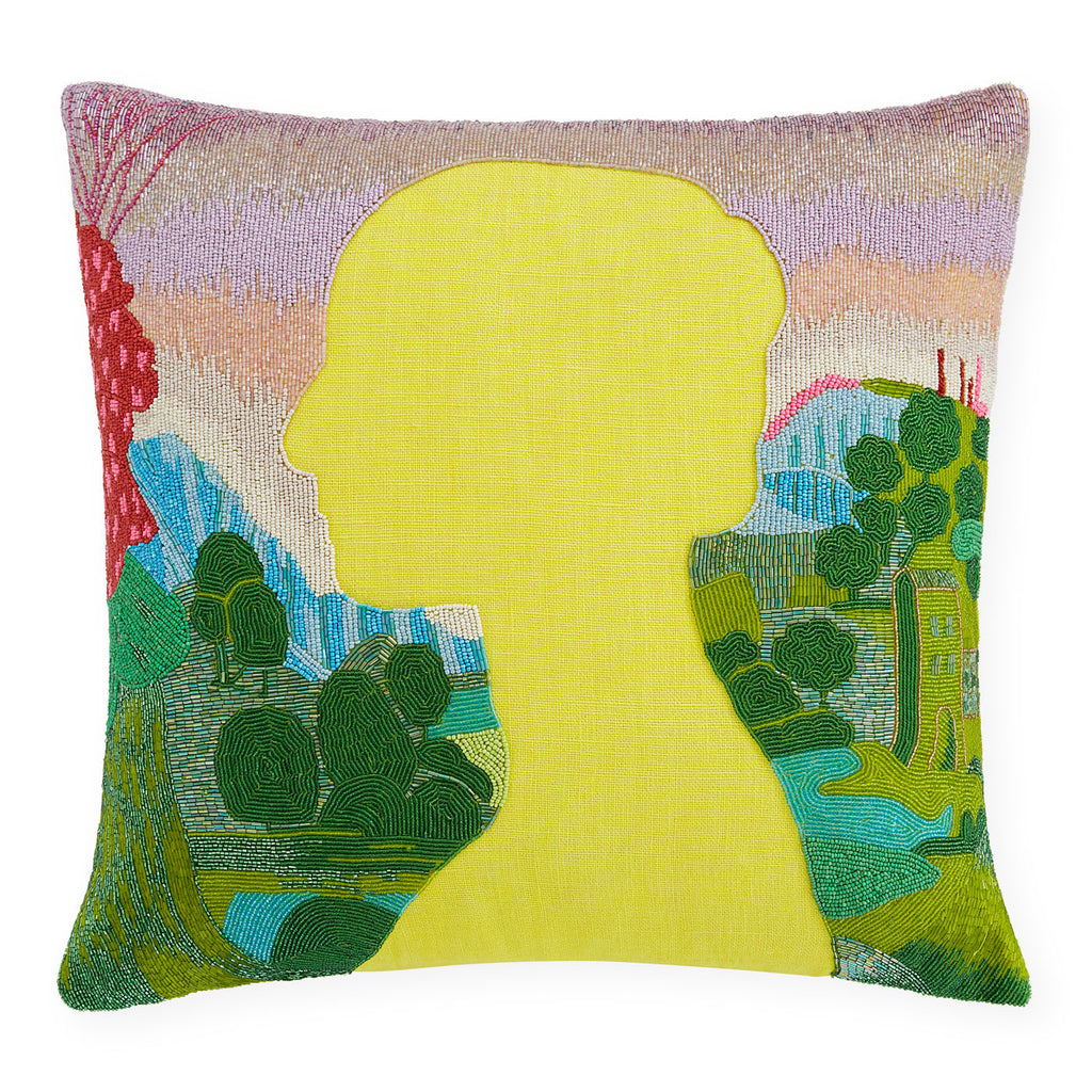 Renaissance Landscape Beaded Cushion Jonathan Adler UK
