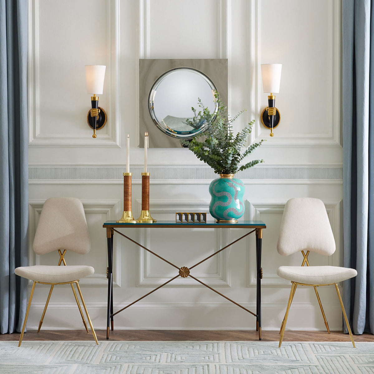 bel air convex mirror nickel silver - styled view 5