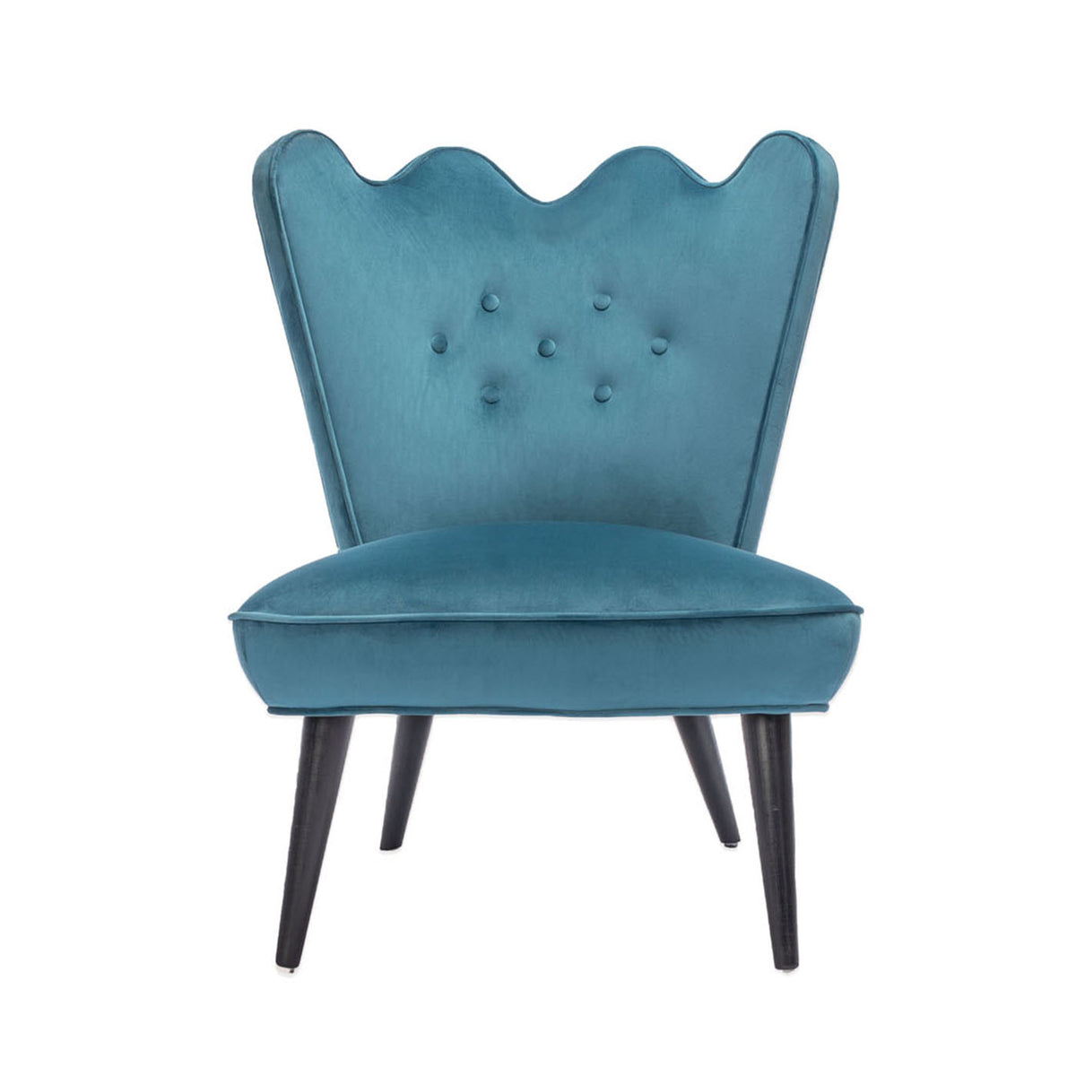 Teal Ripple Slipper Chair Side View