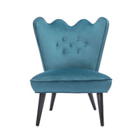 Teal Ripple Slipper Chair Side View