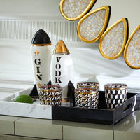 versailles glassware set rocket decanters canaan tray - styled view