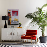 canaan accent table channeled goldfinger lounge chair channing buffet - styled view