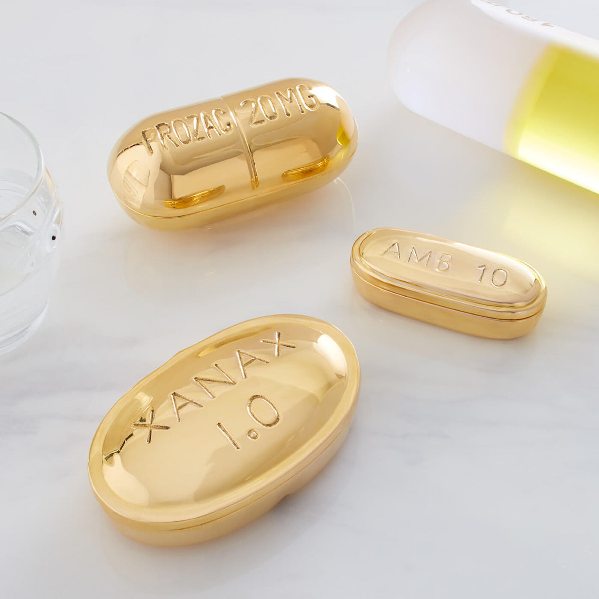 brass pill box collection - styled view 1