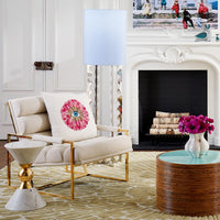 canaan accent chair channeled goldfinger lounge chair riviera cocktail table - styled view