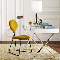 brussels extension dining table caprice dining chairs brass ripple pendants - styled view