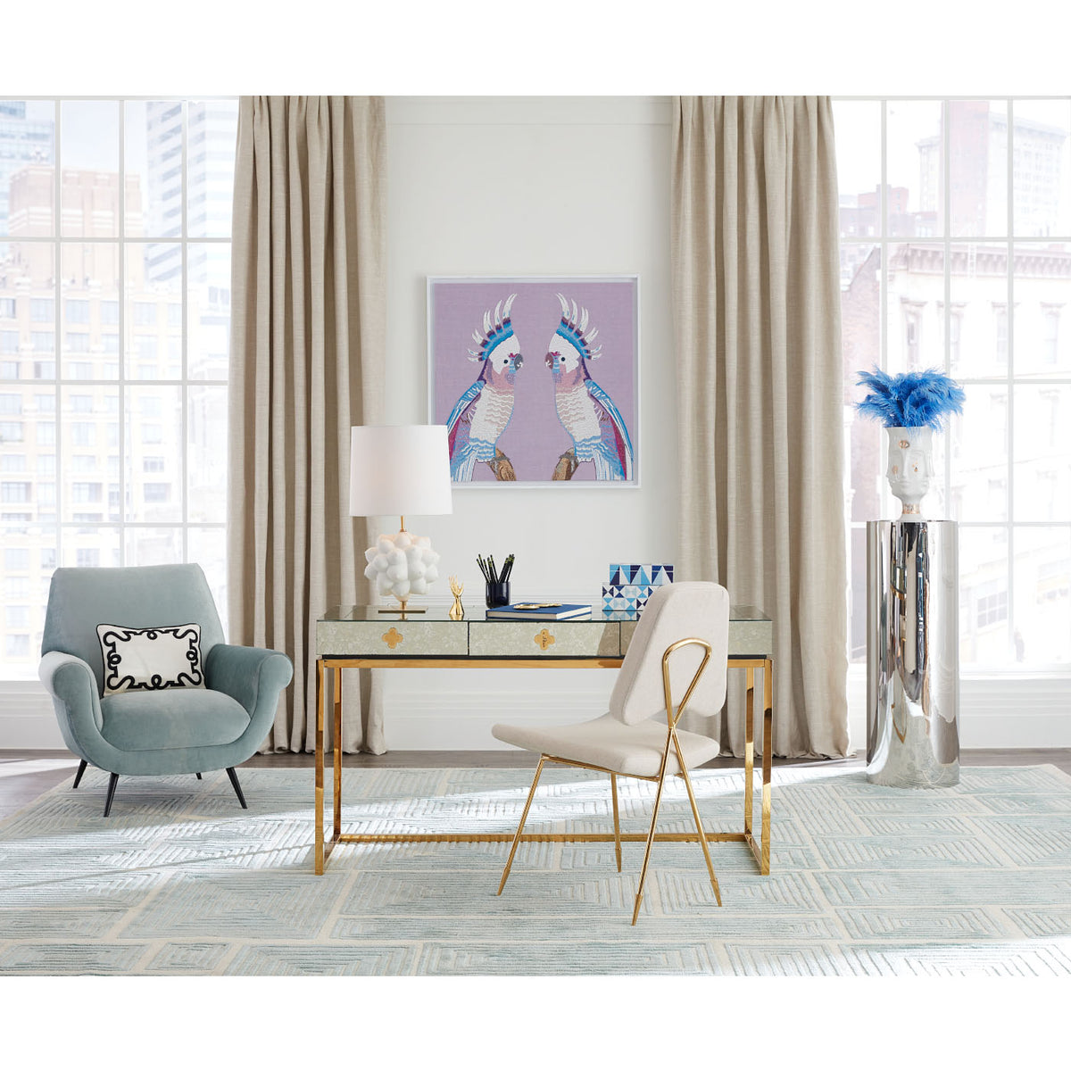 blocks hand-knotted rug - styled view 6