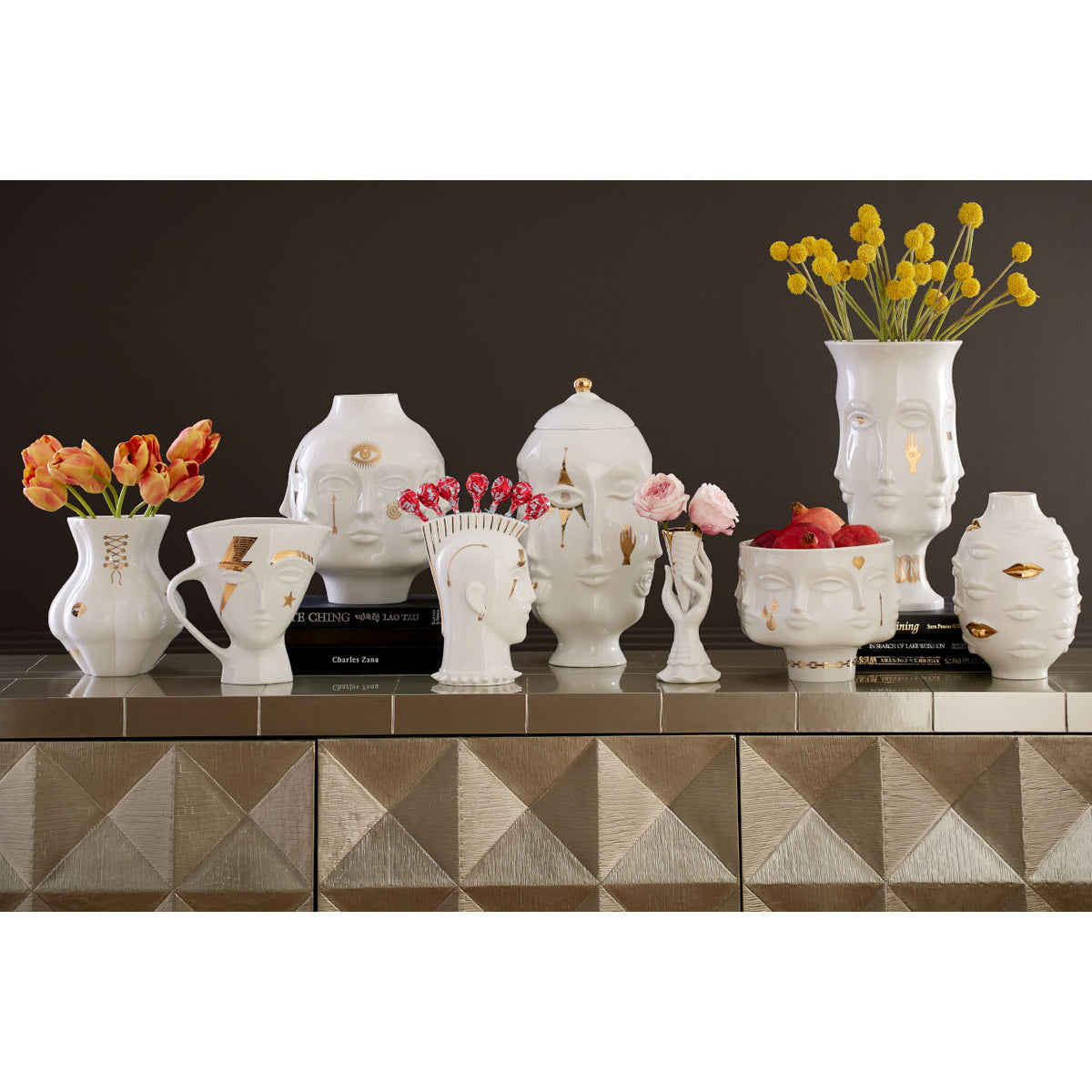 gilded muse pottery collection - styled view