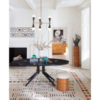giant acrylic hand riviera pedestal trocadero dining table - styled view