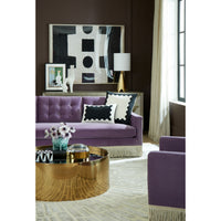 alphaville cocktail table honed brass with wright sofa