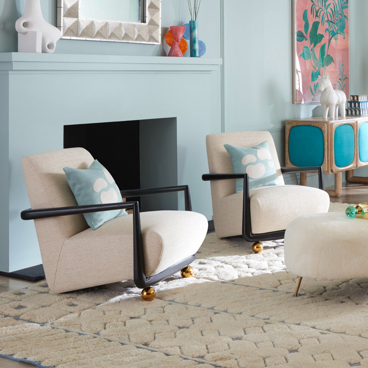 St. Germain Club Chair with credenza