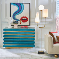 smolder beaded wall art kiki cabinet - styled view