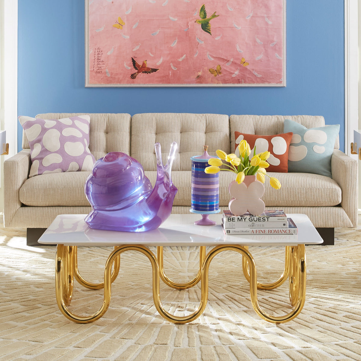 giant acrylic snail large scala canister small pompidou vase scalinatella rectangular cocktail table - styled view