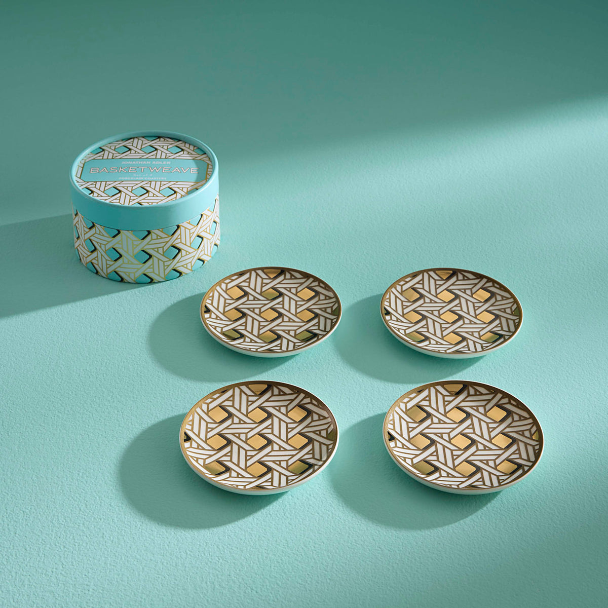 Basketweave Coasters - styled view