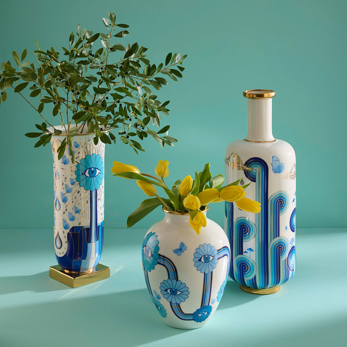 Druggist Tall Flared Vase - styled view