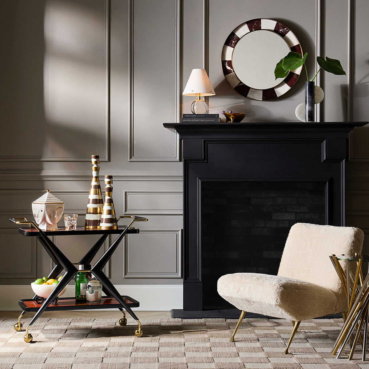 Trocadero Bar Cart - styled view